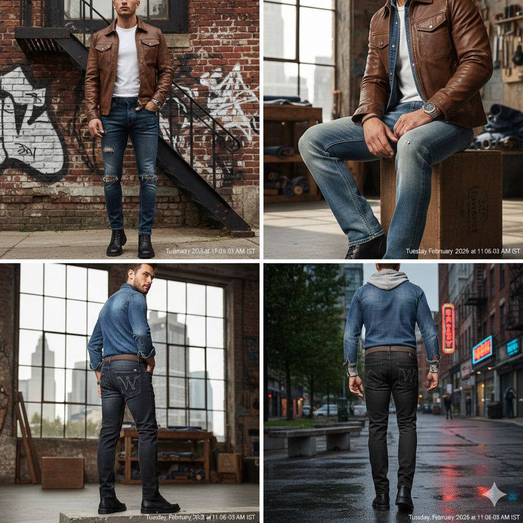 Men’s Slim Fit Dark Blue Stretch Denim Jeans (Copy)