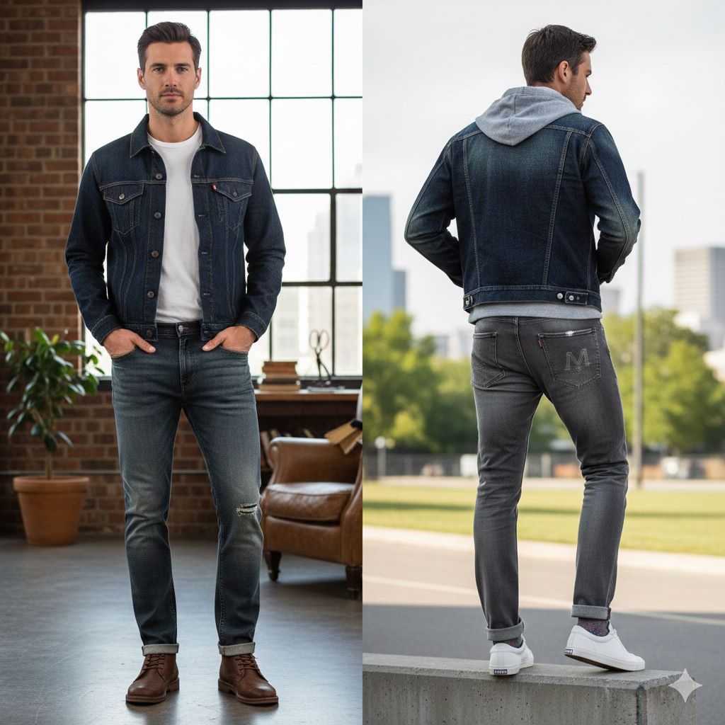 Men’s Slim Fit Dark Blue Stretch Denim Jeans (Copy)